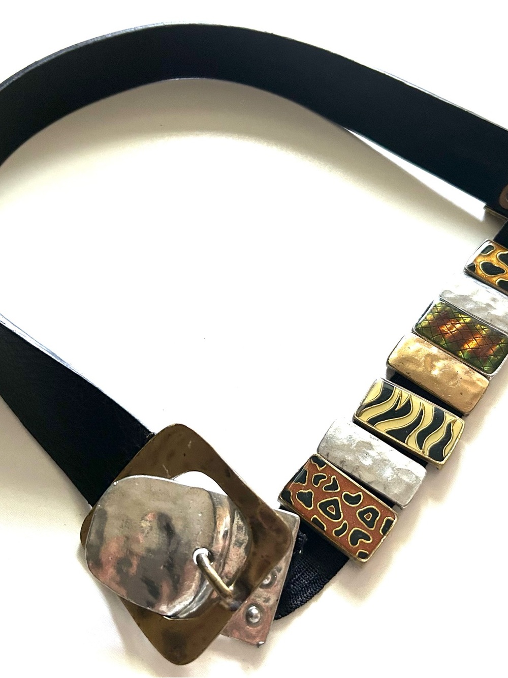 Women's Chico’s Belt (Split Leather Upper) with Decorative Metallic & Glass Acce